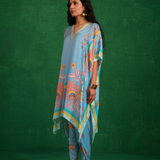 Butterfly blue poncho set