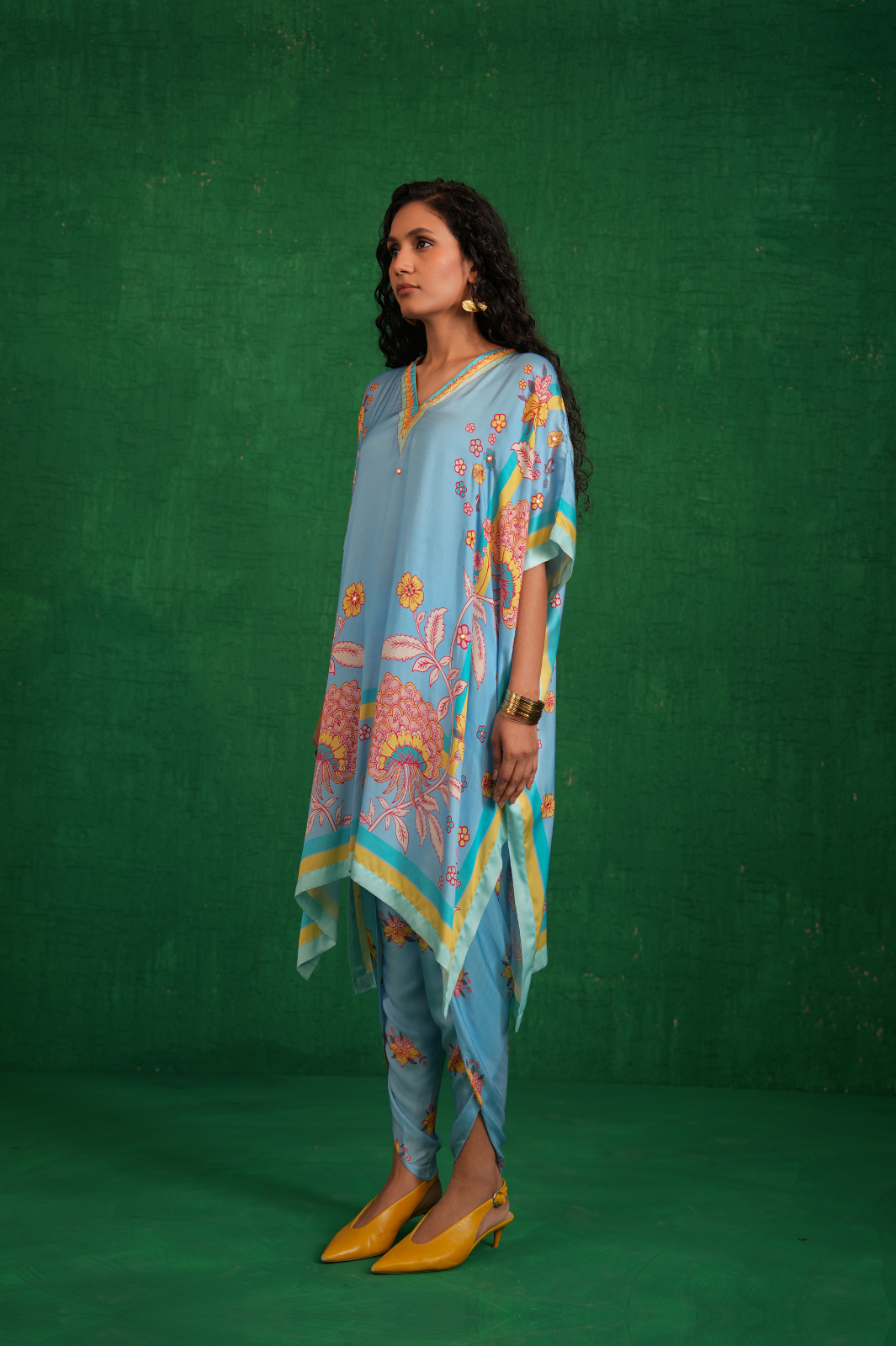 Butterfly blue poncho set