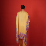 Butterfly yellow long poncho set
