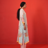Ivory multi marodi butterfly kurta set