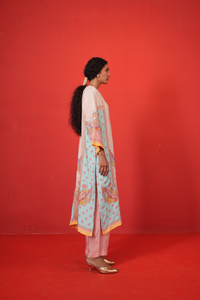 Ivory multi marodi butterfly kurta set