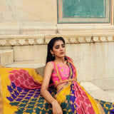 Navalgarh Printed Modal Silk Saree With Danka Embroidery