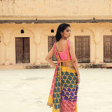 Navalgarh Printed Modal Silk Saree With Danka Embroidery