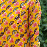 Printed Diagonal Yellow Chanderi straight Kurta