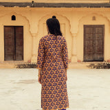 Purple Pink Hand-Embroidered Silk Kurta Set