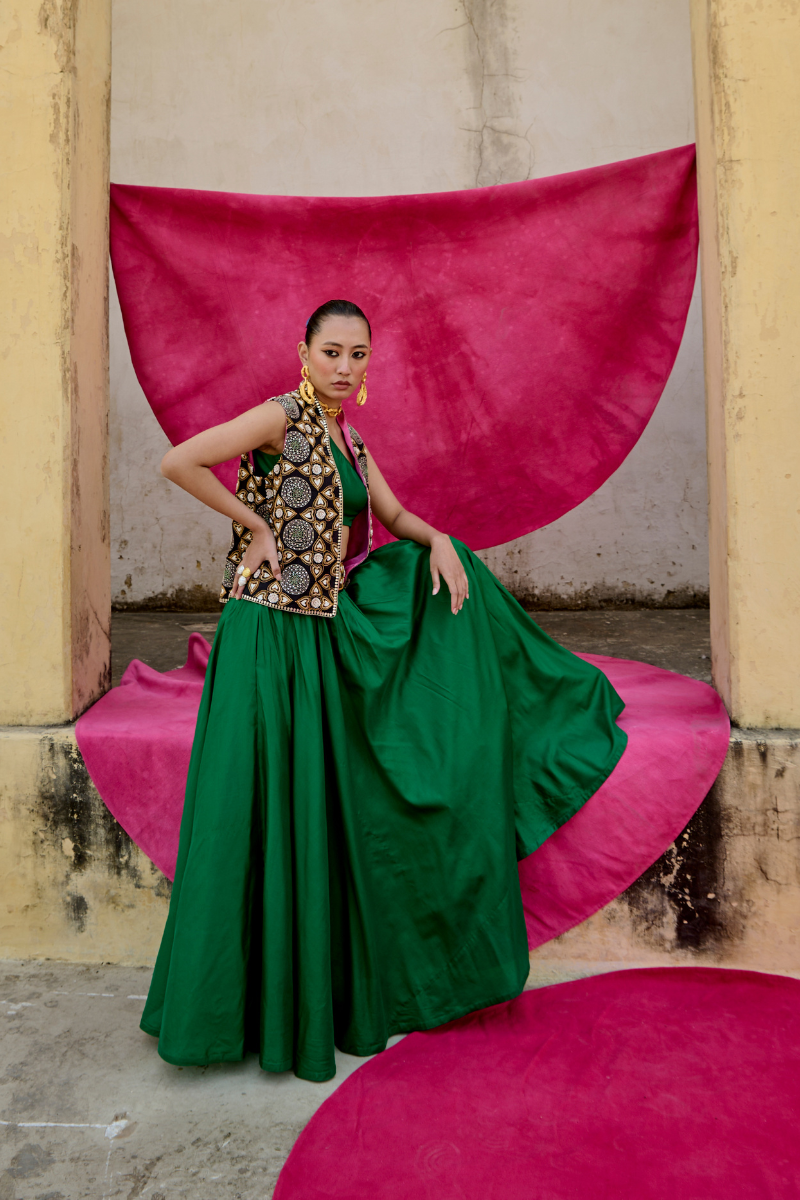 Jantar Mantar Emerald Skirt Set