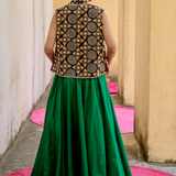Emerald Embroidered Skirt Set