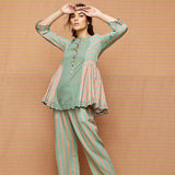 Block Printed Multi Striped Top with Pants