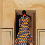 Bikaner Olive Green Danka Embroidered Silk Chanderi Kurta