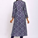 Kamal Navy Printed Embroidered Jaal Kurta with Pants