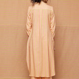 Block Printed Beige with Rose Pink Striped Co-ord Set