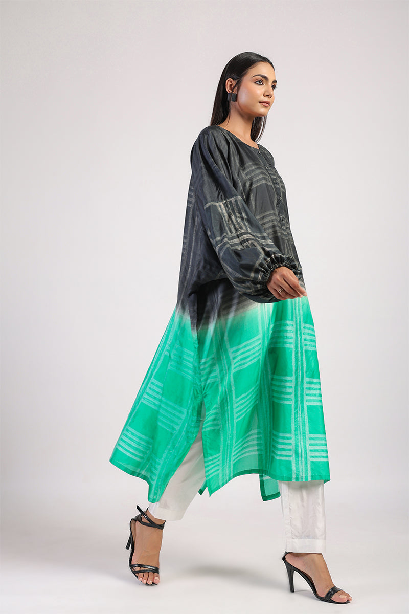 GEOMETRIC SHIBORI KAFTAN