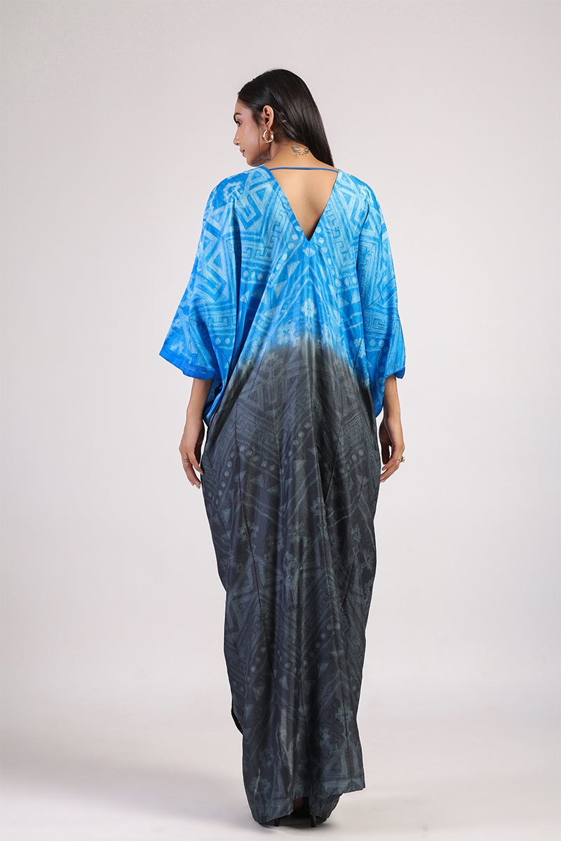 ROSE KNOT OMBRE TRIBAL SHIBORI KAFTAN