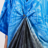 Blue Black Tribal Ombre Shibori Kaftan & Dress