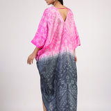 Black Pink Tribal Ombre Shibori Kaftan & Dress