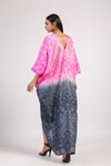 ROSE KNOT OMBRE TRIBAL SHIBORI KAFTAN