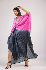 ROSE KNOT OMBRE TRIBAL SHIBORI KAFTAN