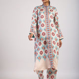 Aqua Placement Printed Straight Kurta Set