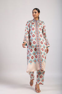 Aqua Placement Printed Straight Kurta Set