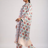 Aqua Printed Straight Kurta Set