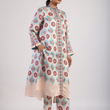 Aqua Printed Straight Kurta Set