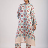 Aqua Printed Straight Kurta Set