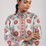 Aqua Printed Straight Kurta Set