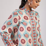 Aqua Placement Printed Straight Kurta Set