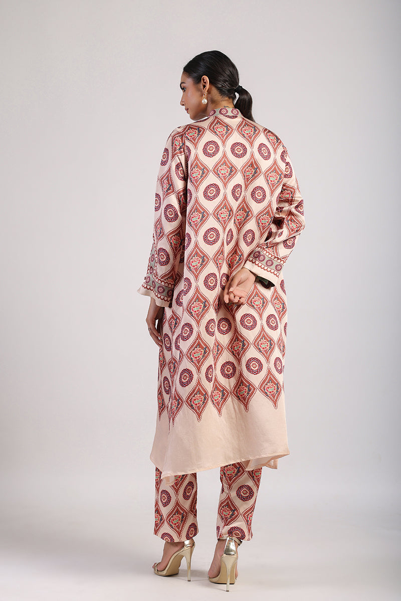 Mocha Printed Kurta Set