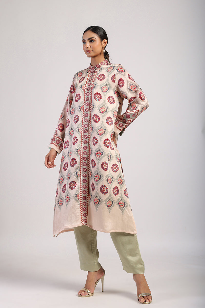 Sage Printed Straight Kurta Set