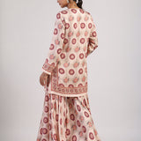 Sage Printed Embroidered Sharara Set