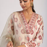Sage Printed Embroidered Sharara Set