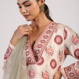 Sage Printed Embroidered Sharara Set