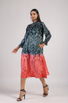 SHIBORI NECK PLEAT DRESS