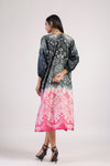 TRIBAL BLACK-PINK OMBRE SHIBORI KURTA