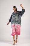 TRIBAL BLACK-PINK OMBRE SHIBORI KURTA