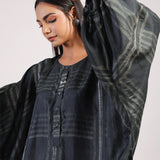 Black Red Geometric Ombre Shibori Kaftan & Dress