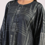 Black Red Geometric Ombre Shibori Kaftan & Dress