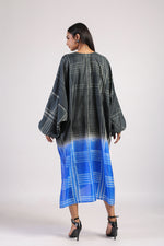 GEOMETRIC SHIBORI KAFTAN DRESS