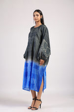 GEOMETRIC SHIBORI KAFTAN DRESS