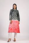 TRIBAL FRONT OPEN OMBRE SHIBORI KURTA SET