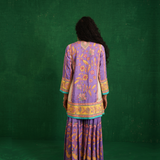 Purple / ivory butterfly sharara set