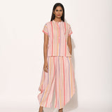 Printed Pink Dots Striped Top