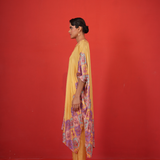 Butterfly yellow long poncho set