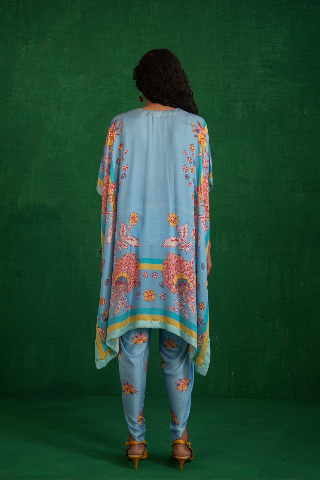 Butterfly blue poncho set