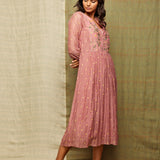 Rose Blush V-Neck Embroidered Tunic