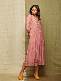 Rose Blush V-Neck Embroidered Tunic