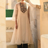 Jantar Mantar Ivory Black Embroidered Kurta Set