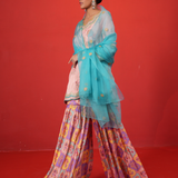 Butterfly Short Kurta Sharara Set