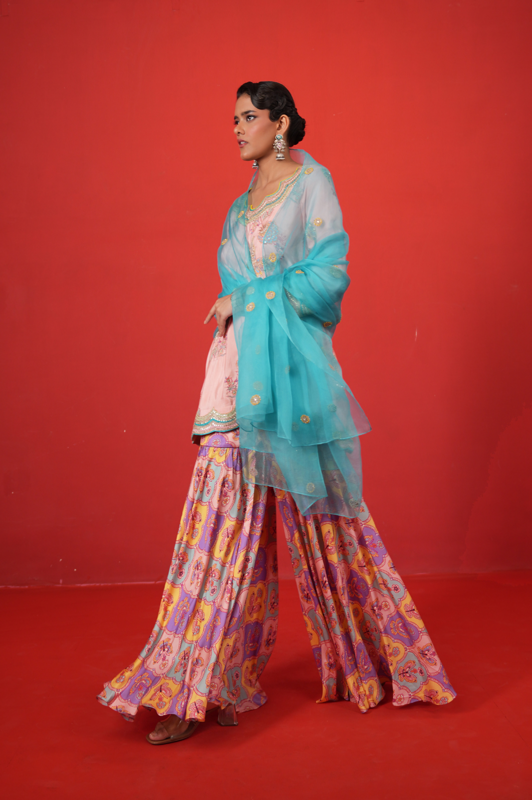 Butterfly Short Kurta Sharara Set